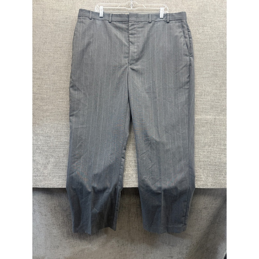 Town Craft Custom Fit Suits‎ Dress Pants Mens 42x32 Gray Pinstripe Career Formal